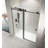 60" W X 76" H Sliding Frameless Shower Door In Matte Black With Clear Glass
