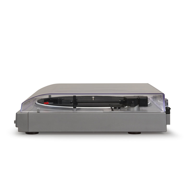 Decorative Record Player, Silver/Charcoal
