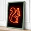 Neon Squirrel Sign Retro - Wrapped Canvas-343447687-343447692