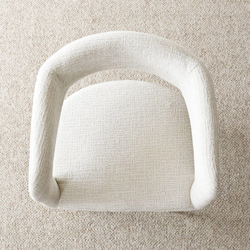 Fauteuils de salle à manger en tissu texturé Hennigan , Blanc cassé