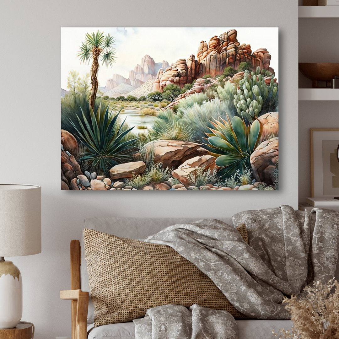 Arizona Desert Cactus II - Western Wall Art Union Rustic 