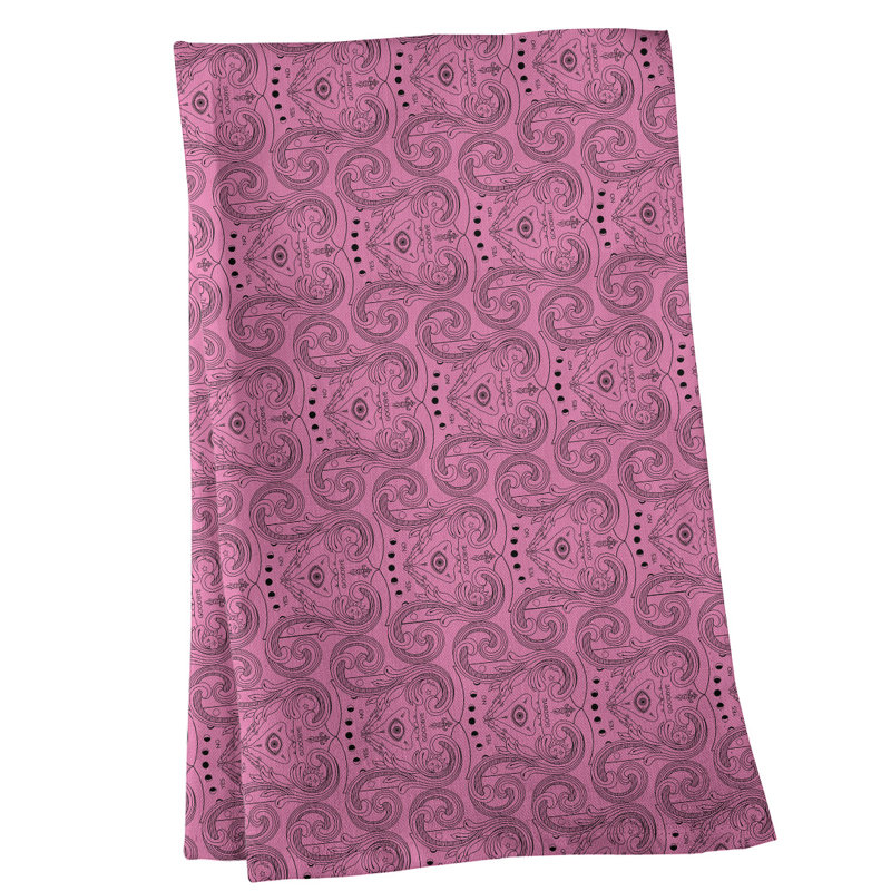 Serviette de thé à motif troisième œil, Sergé de coton, Rose
