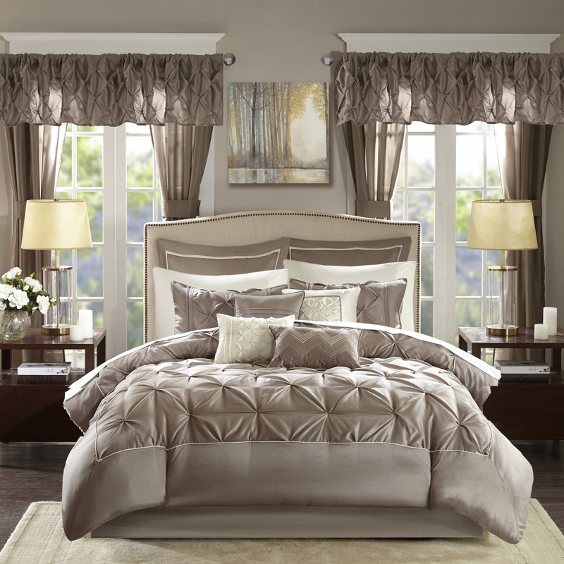 Joella 24 Piece Room in a Bag, King Comforter + 23 Additional Pieces, Taupe