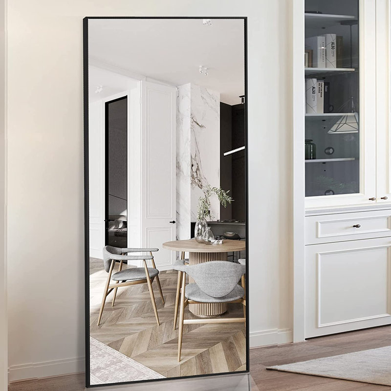 Aluminium Rectangle Mirror, Black, 76" x 34"