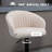 Adjustable Swivel Bar Stools Set of 2, Counter to Bar Stools with 360° Rotation and Linen Fabric