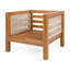 Ensemble de 2 fauteuils club d'extérieur avec structure en bois d'acacia et coussins beiges