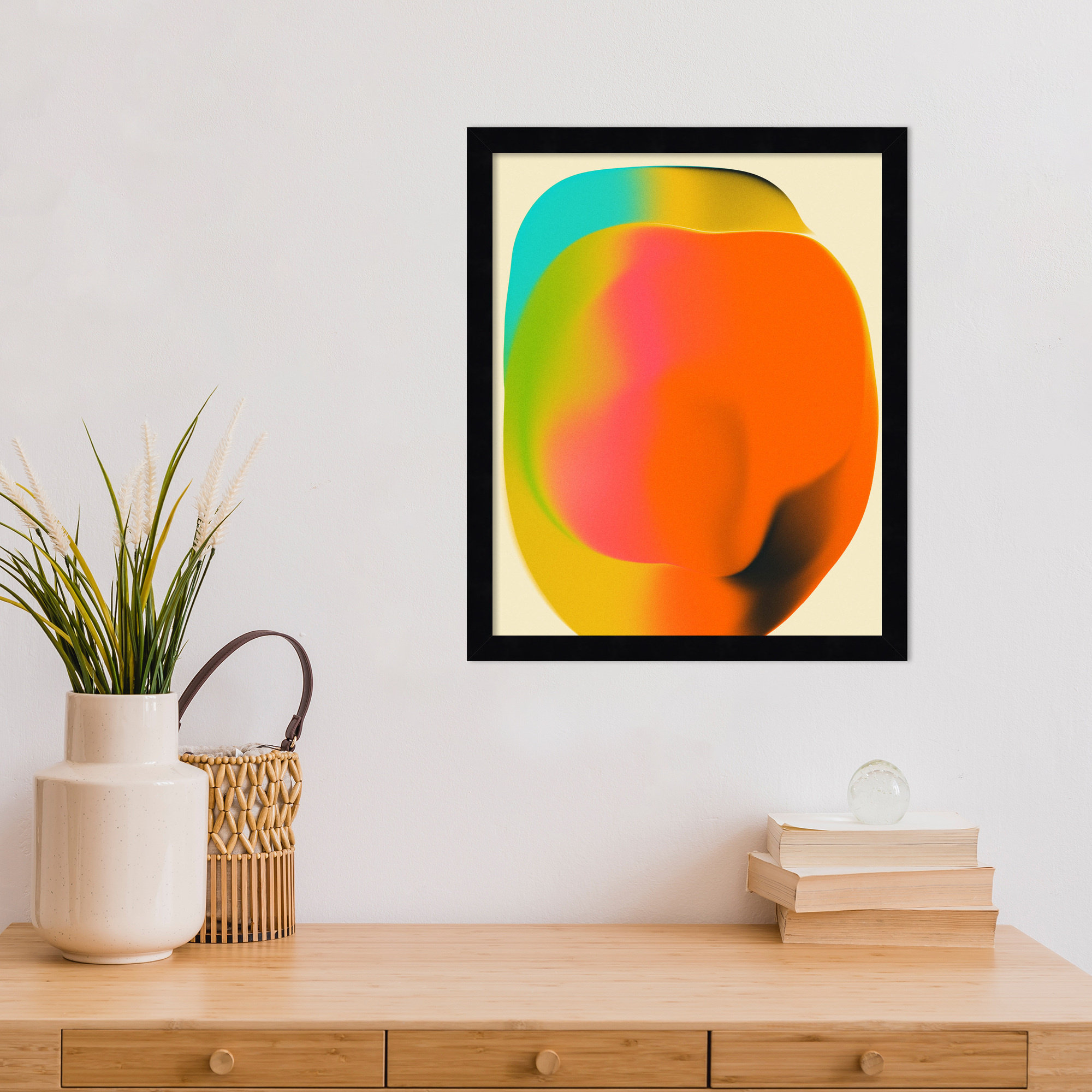 Smudge 2 by Jazzberry Blue, 17" H x 14" W, Black Framed