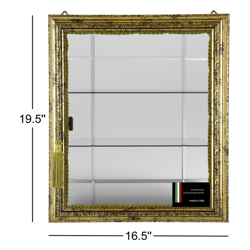 Vitrine murale Constance, Or patiné