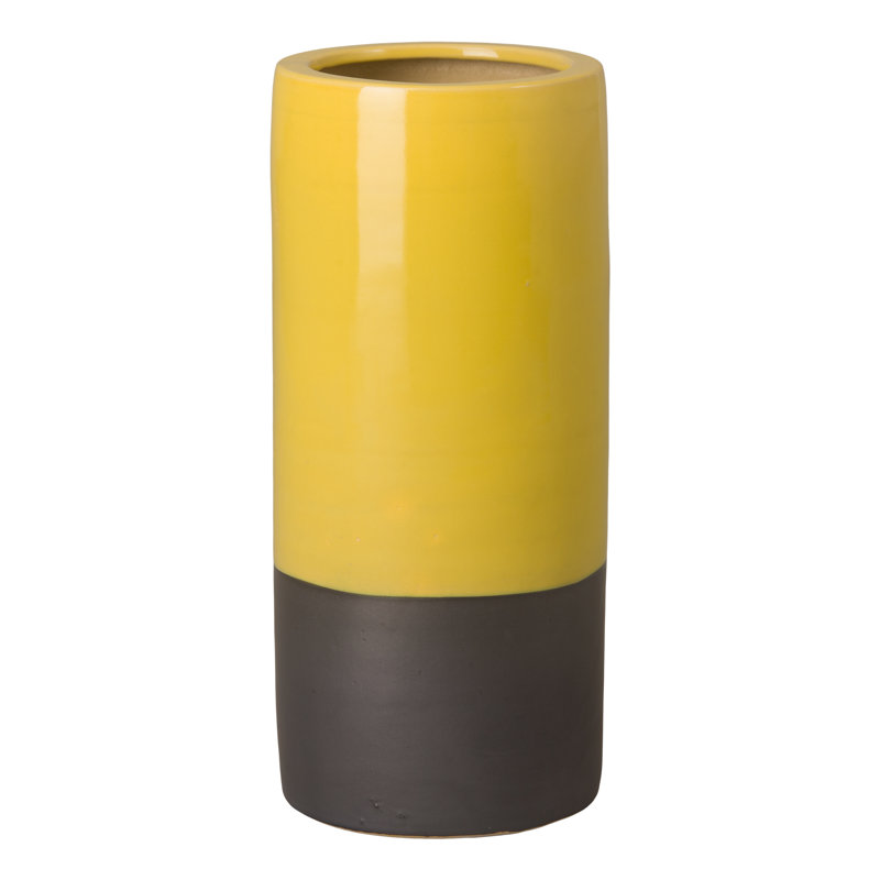 Ehling Handmade Ceramic Pot Planter, Yellow/Black