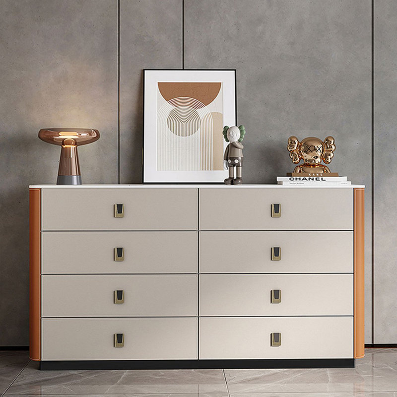 Buffet décoratif moderne en bois massif fritté blanc moderne