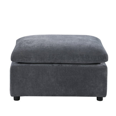 Modern Ottoman Module For Sectional Sofa, Customizable Modular Couch, Chenille