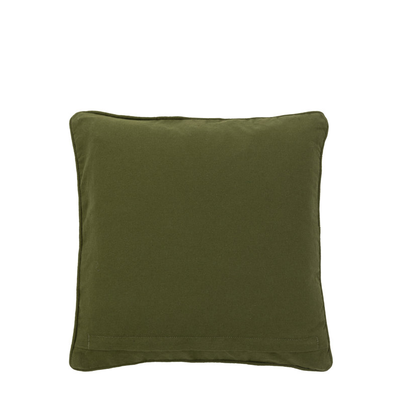 Square Cushion, Green Striped, Feather