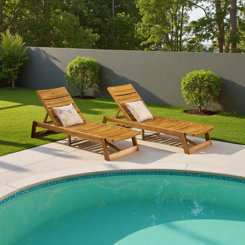 Chaise Lounge( Set Of 2 ), Brown