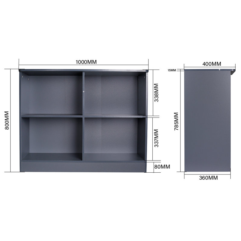80cm H x 100cm W Particle Board Bookcase