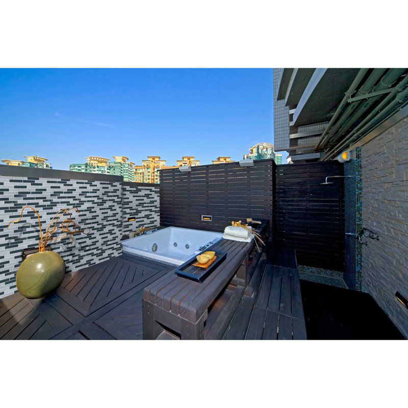 Landscape 1 in. x 4 in. Translucent Glass Plastic Face Mounted Brick Mosaic Designer Pool Tile
