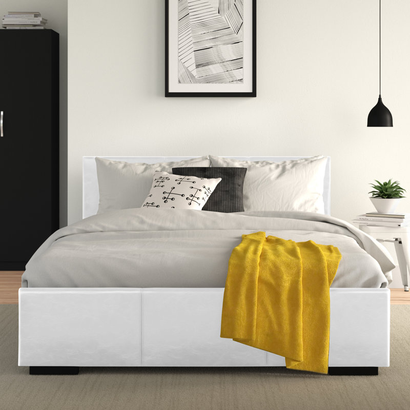 Lit plateforme tapissier Dumfries (Abbey), Très grand, Polyester gris