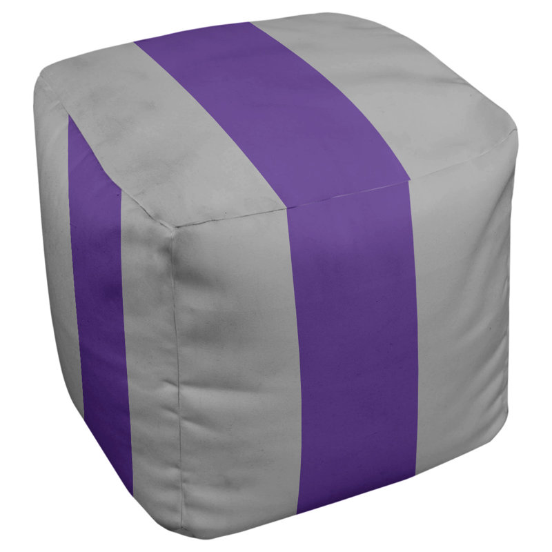 Repose-pieds à cubes à rayures kansas, Gris / mauve / gris