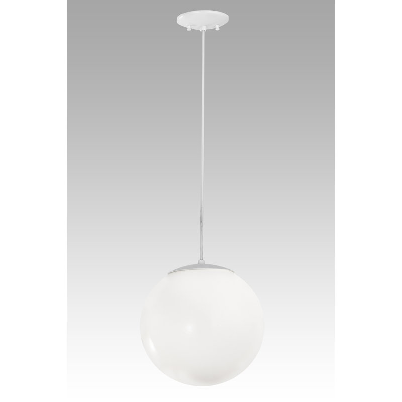 Bola 1 - Light Pendant, White, 12" H x 5" W x 5" D