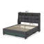 Lit plateforme tapissier pleine grandeur avec système de rangement hydraulique, chargement DEL et USB-406773501