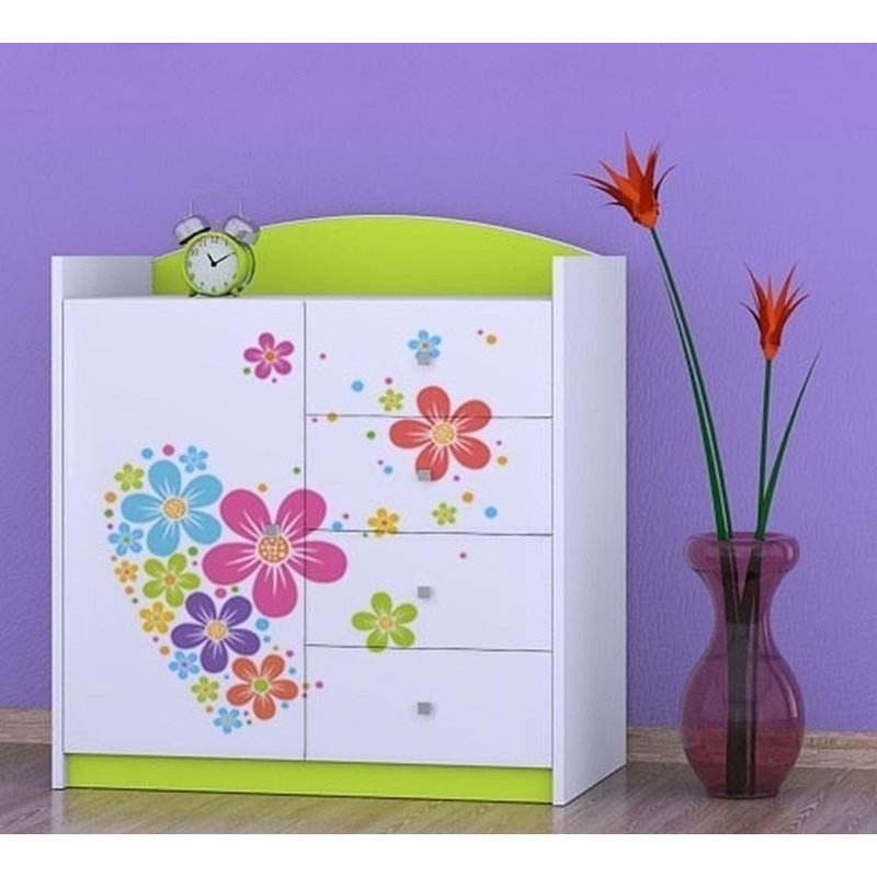 Niemi Kids 4 - Drawer Combo Dresser, Green