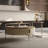 Italian round saddle leather coffee table set