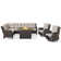 Dahlyla 8- Person Outdoor PE Wicker Sectional Seating Group with Fire Pit Table and Cushions