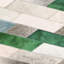 Astila Cowhide Geometric Area Rug in Green-1961636545