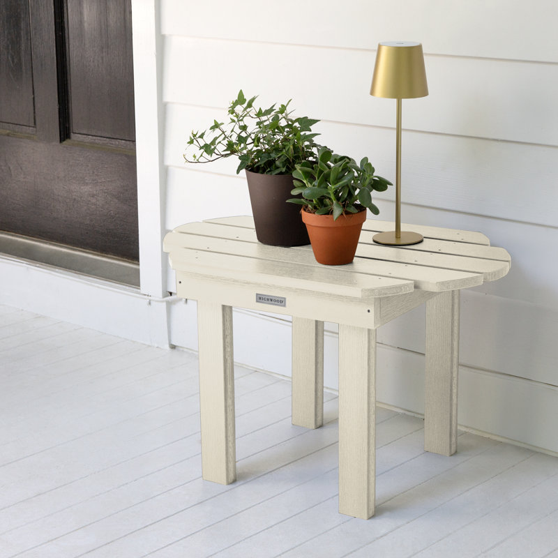 Table d'appoint en plastique Anette, Blanc délavé