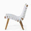 Ensemble de conversation d'extérieur en bois d'acacia et corde 3 pièces, blanc et teck