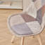 42.5cm H Patchwork Fabric Dining Chair, Retro Style Upholstered Side Chair with Solid Wood Legs-2080525510-2108109502
