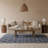Blue and White Geometric Area Rug