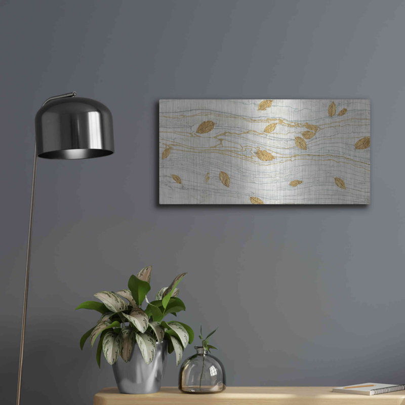 «Golden Fossil Leaves» par James Wiens, H 12 po x l 24 po