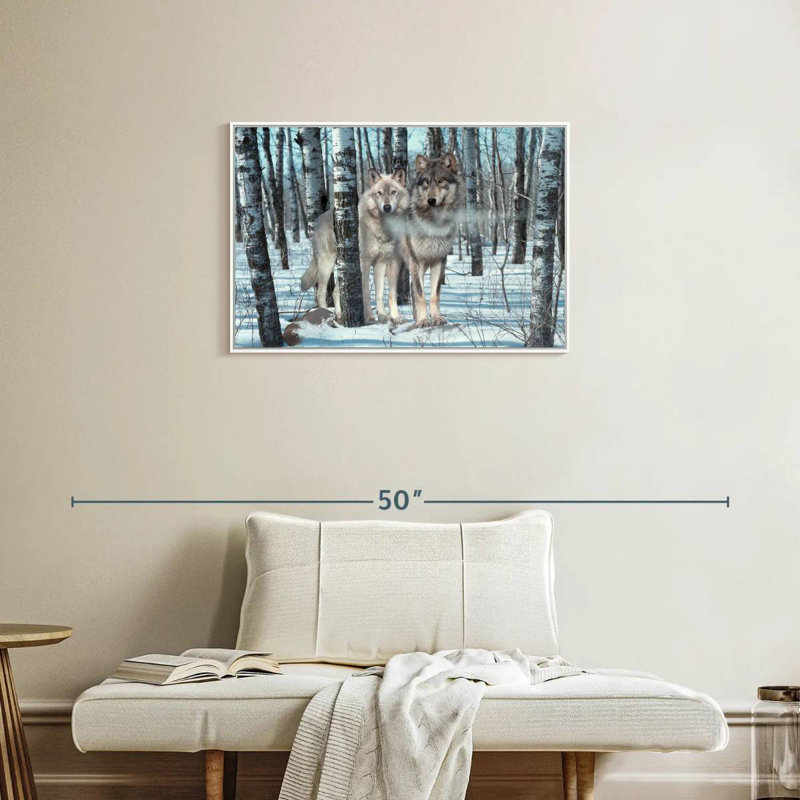 Ombres de neige, Cadre flottant blanc, 31 po x 21 po
