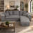 Upholstered L-Shaped Sectional Reversible