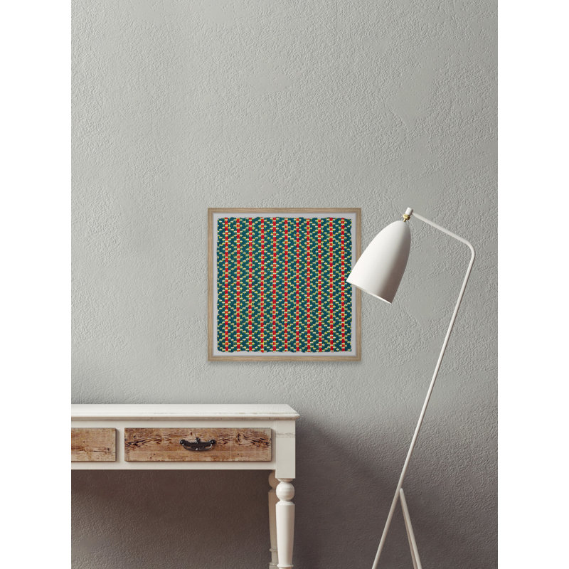 " Blue And Red Patterns ", 12" H x 12" W x 1.5" D