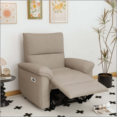 Fauteuil inclinable Wall Hugger, fauteuil inclinable électrique Zero Wall, fauteuil inclinable électrique pour le salon, fauteuil inclinable en tissu pour petit espace, canapé inclinable pour chambre / appartement / véhicule récréatif, port USB (Type-C)