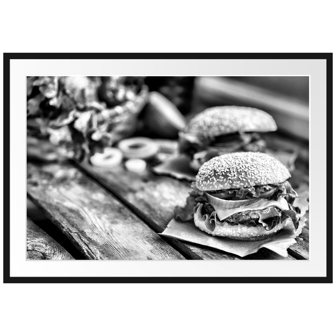 Gerahmtes Poster Leckere Burger