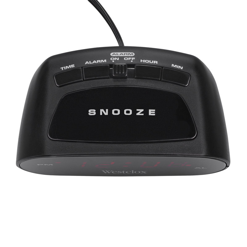 Modern & Contemporary Digital Electric Tabletop Clock with Alarm in Black
