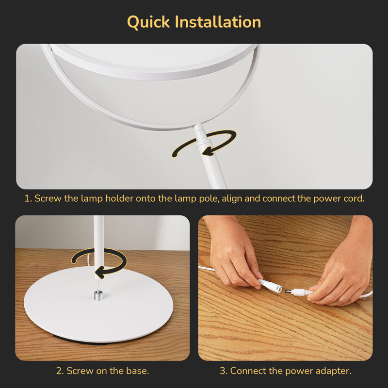 Dimmable Led Desk Lamp With Timer, White
