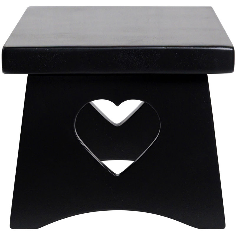 7.5'' Tall 1 - Step Solid Hardwood Lightweight Rectangular Step Stool for Adults and Kids with 200 Lbs Capacity, Step Ladder, Black
