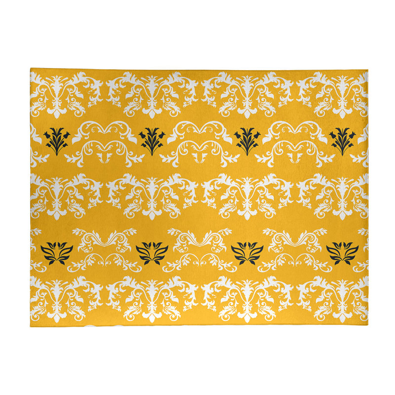 Damask Indoor Rug, Rectangle 4' x 6'