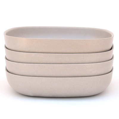 Ekobo Bamboo 4-piece 40 Oz. Pasta/salad Bowl Set In Stone