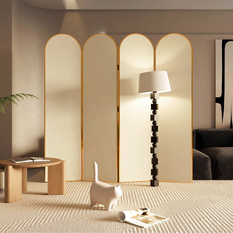 Paravent nordique Luxury, H 70,87 po x l 94,49 po x P 1,57 po, Beige/or