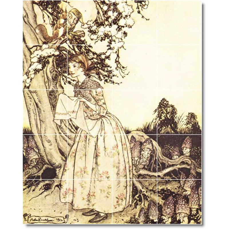 Carreau de céramique décorative 24 po x 30 po 6 po x 6 po, Illustration de Arthur Rackham W06862