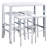 White High Gloss And Chrome 5-Piece Bar Set