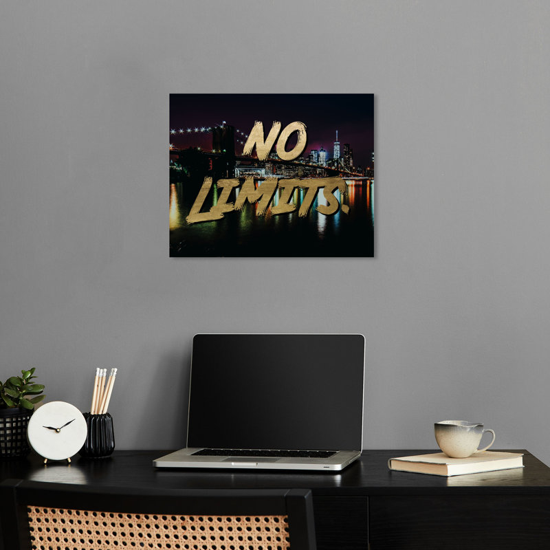 No Limits, impression de citations sur toile par Notoriart, H 16 po x l 20 po, Toile tendue