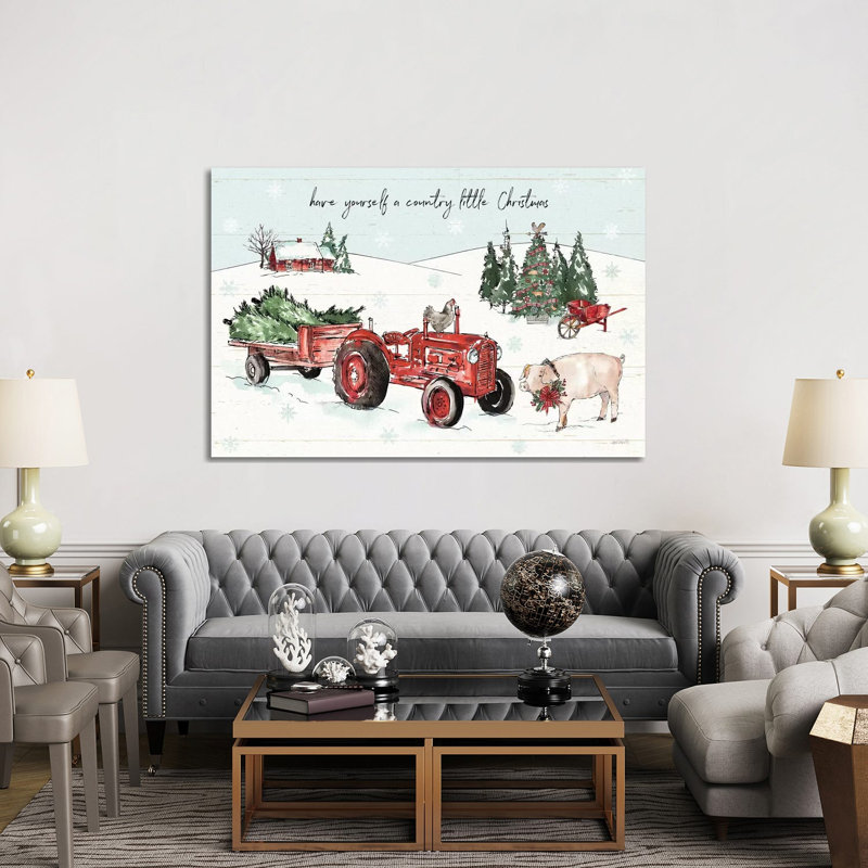 Holiday On The Farm I With Headlights by Anne Tavoletti - Wrapped Canvas Gallery-Wrapped Canvas Giclée