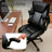 Executive Office Chair - Adjustable Inflatable Lumbar Support, Flip Up Arms, Heavy Duty Metal Base, Breathable PU Leather Ergonomic High Back Computer Chair Desk Chair, Thick Padded | Black-1635253313