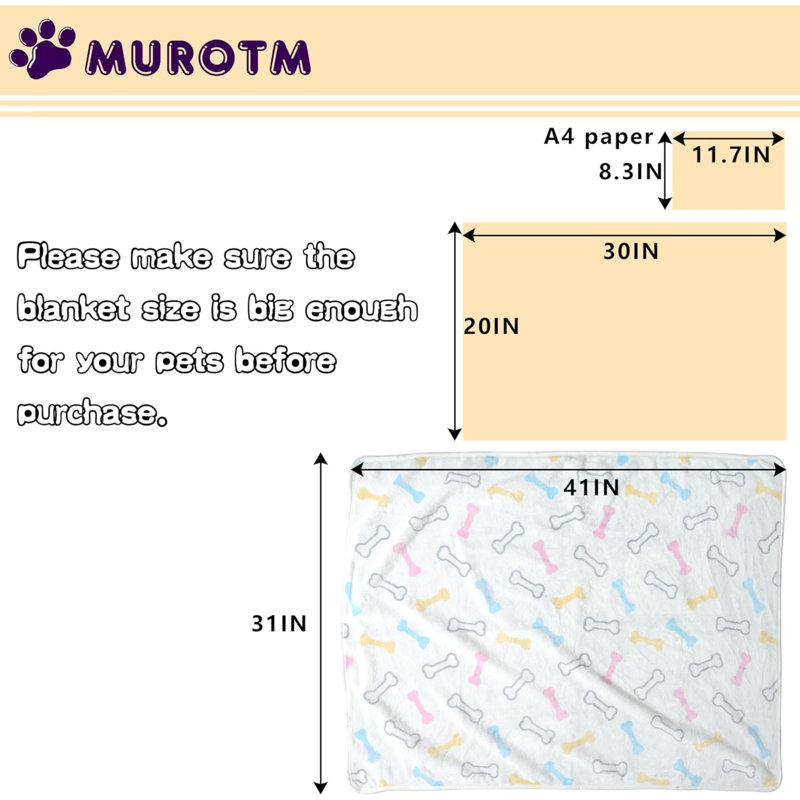 Couverture pour animal, Blanc / brun / gris