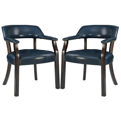 LUMERA Collection Tufted Arm Dining Chair Blue
